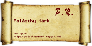 Palásthy Márk névjegykártya